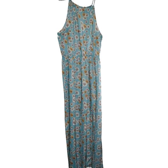 FOREVER 21 Women Blue & Off-White Floral Print A-Line Dress - Picture 1 of 10